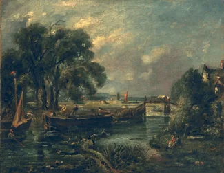 Lastkähne auf der Stour